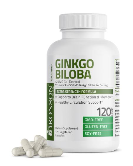 Bronson Ginkgo Biloba 500 mg 120 tabs | Obat memori otak | Blood circulation