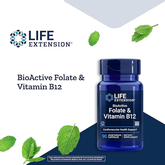 Life Extension BioActive Folat & Vitamin B12 – 90 Kapsul