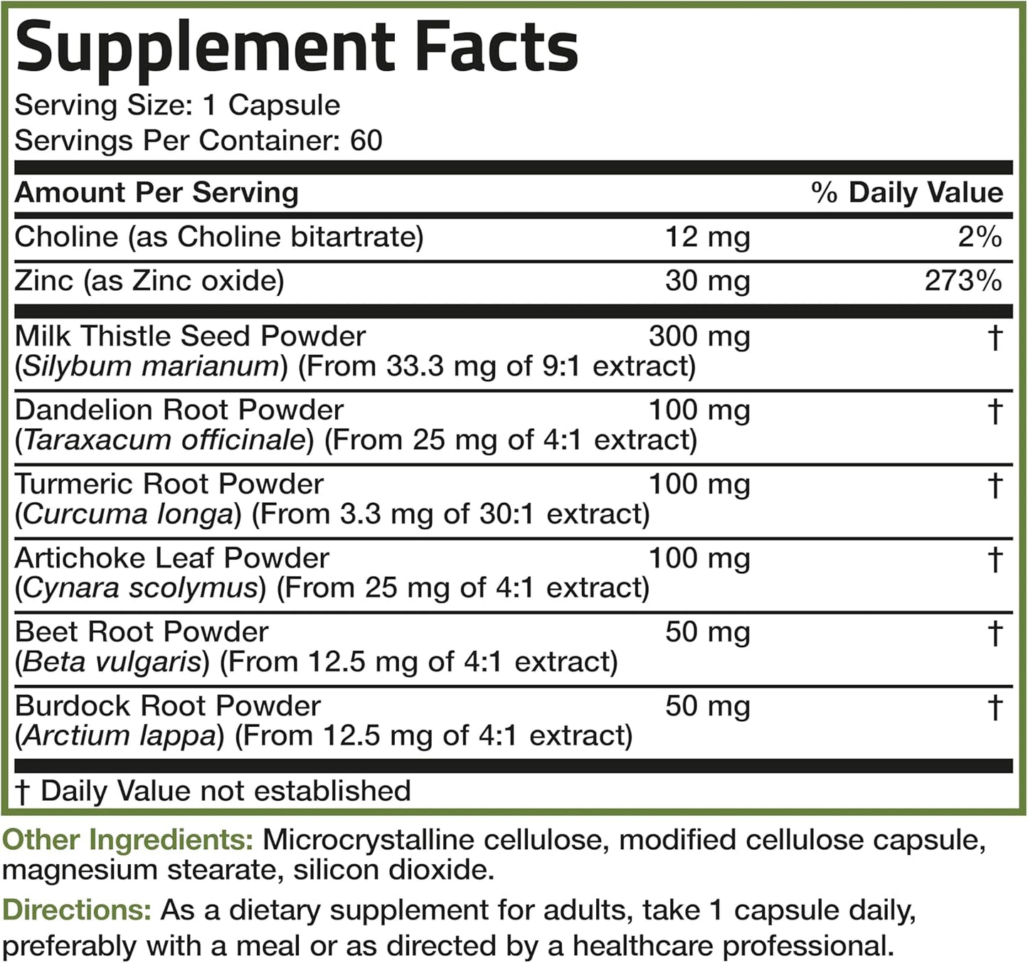 Bronson Liver Detox Advanced Detox & Cleansing Formula Supports Health Liver Function with Milk Thistle, Dandelion Root, Turmeric, Artichoke Leaf & More, Non-GMO, 60 Vegetarian Capsules