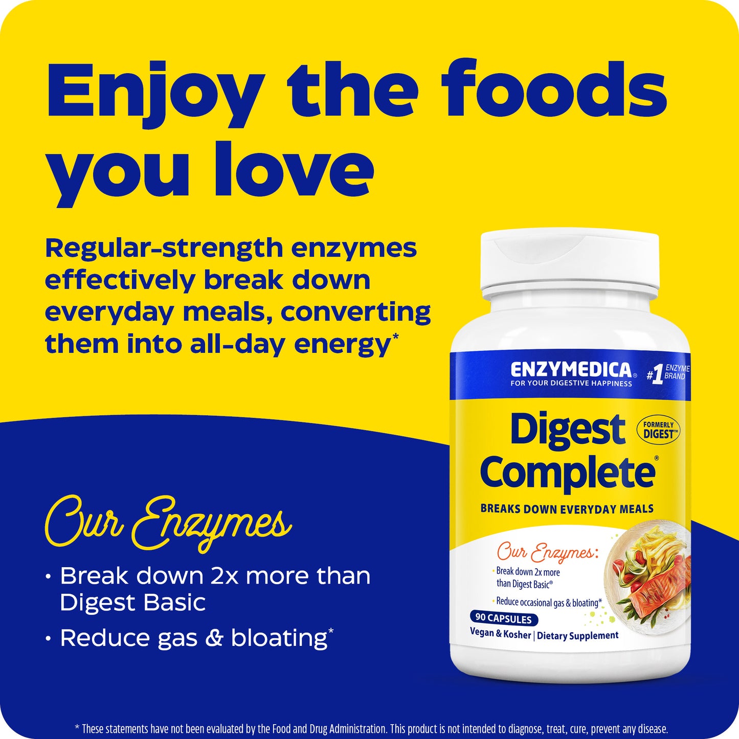 Enzymedica Digest Complete Digestive Enzyme Formula, 90 Capsules