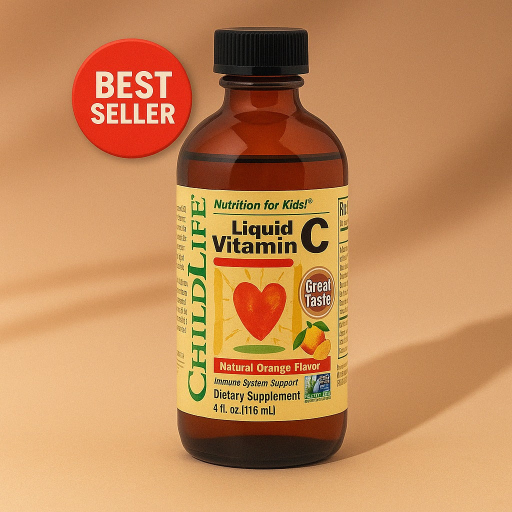 Childlife Vitamin C - Vitamin C Liquid for Kids, Toddlers, & Babies, Pure Vitamin C Supplement, Immune System Support, Natural Orange Flavor, 118ml