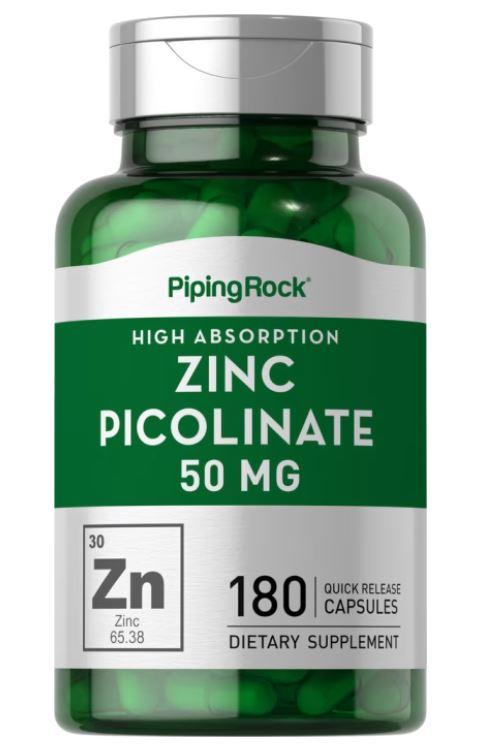 Zinc Picolinate 50 mg, Pipingrock Zinc Picolinate 180 capsule