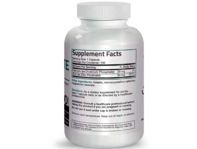 Bronson Zinc Picolinate 30 mg - 100 Capsules