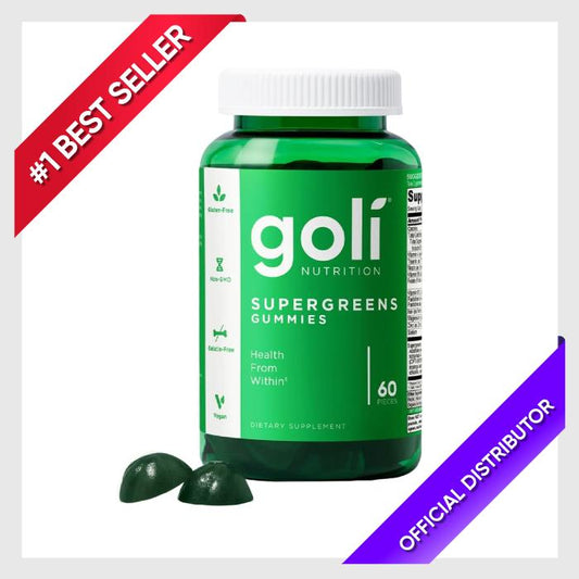 Goli SuperGreen Vitamin Gummy - 60 Count - Essential Vitamins and Minerals - Plant-Based, Vegan, Gluten-Free & Gelatin Free - Health from Within