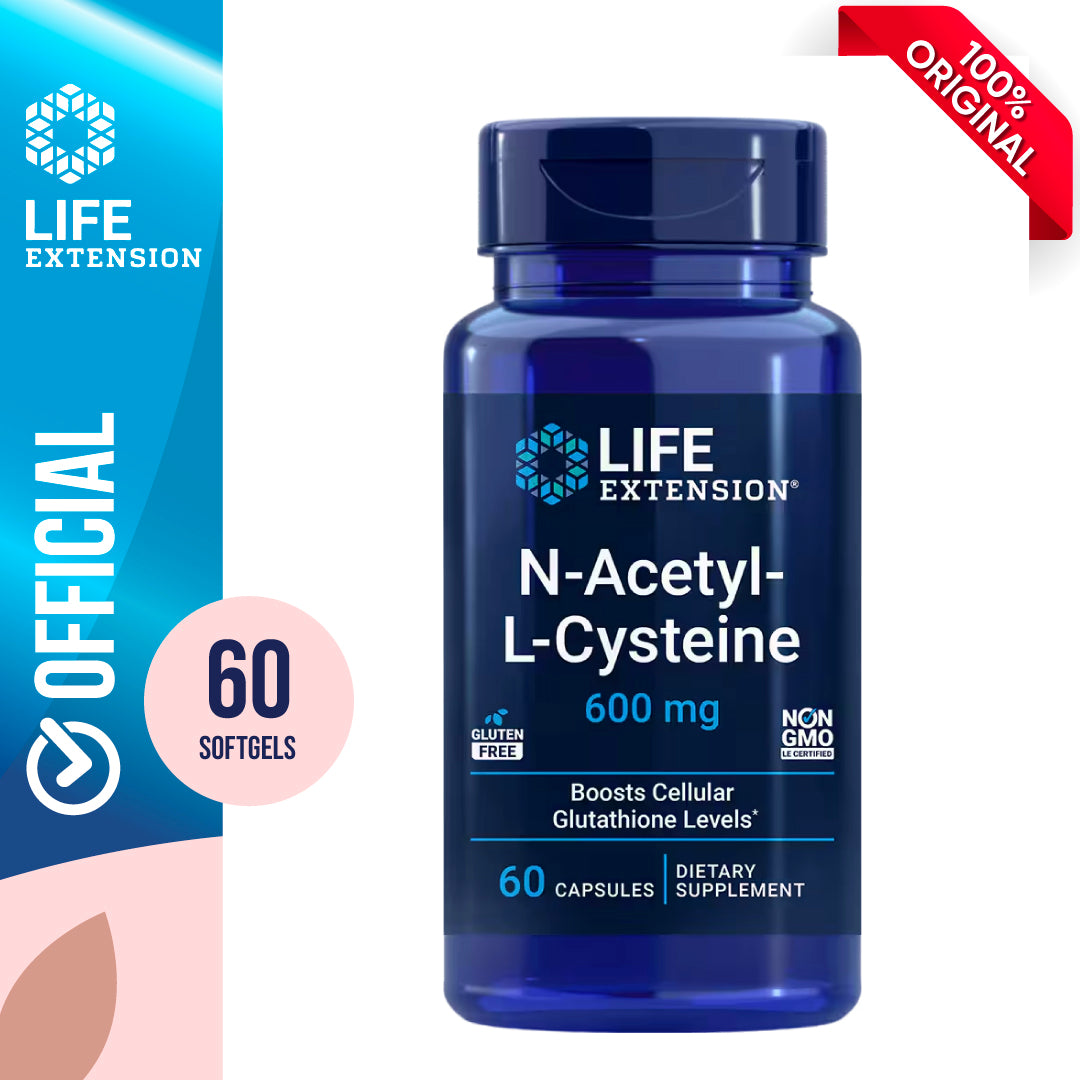 Life Extension N-Acetyl-L-Cysteine (NAC), Immune Response, Respiratory Health, Liver Health, NAC 600 mg, antioxidant Defense, Free radicals, Easy to Absorb, 60 Capsules