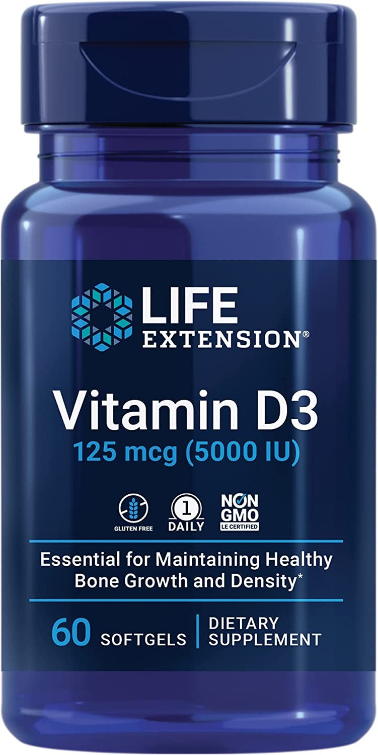 Life Extension Vitamin D3 5000 IU (125 mcg) - 60 Softgel