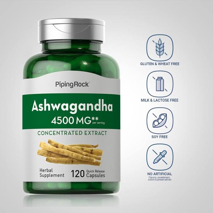 Pipingrock Ashwagandha 4500mg 120 tabs - Asli 100% Ori