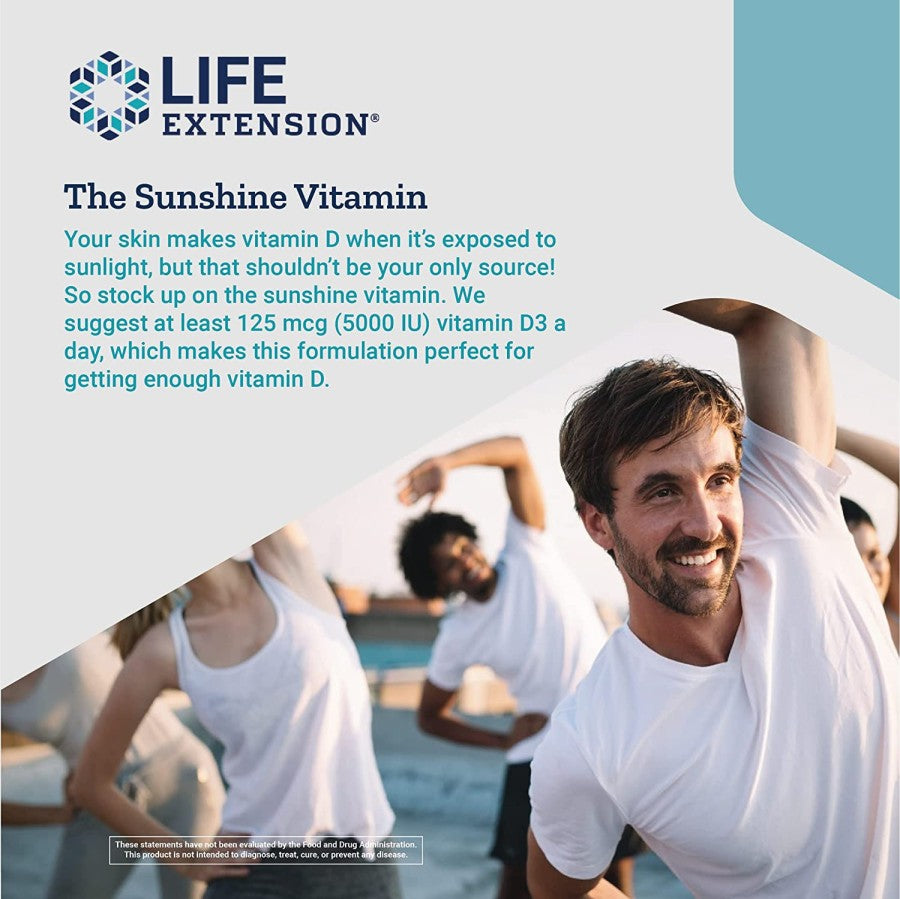 Life Extension Vitamin D3 5000 IU (125 mcg) - 60 Softgel