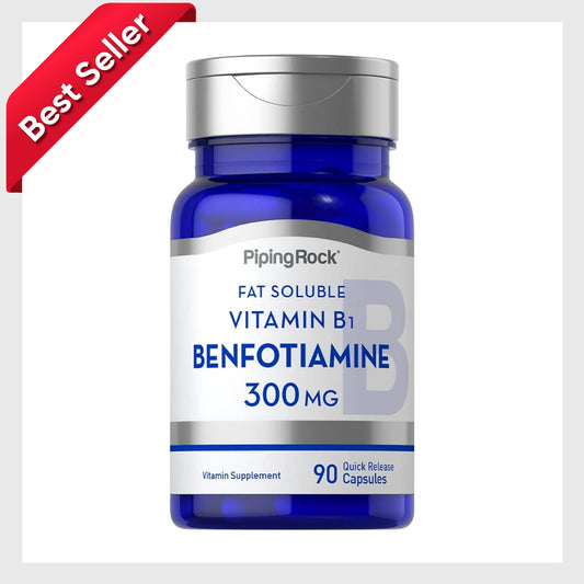 Pipingrock Benfotiamine 300mg | 90 Capsules | Fat Soluble Vitamin B1