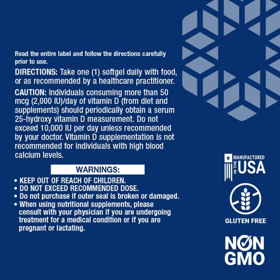 Life Extension Vitamin D3 5000 IU (125 mcg) - 60 Softgel