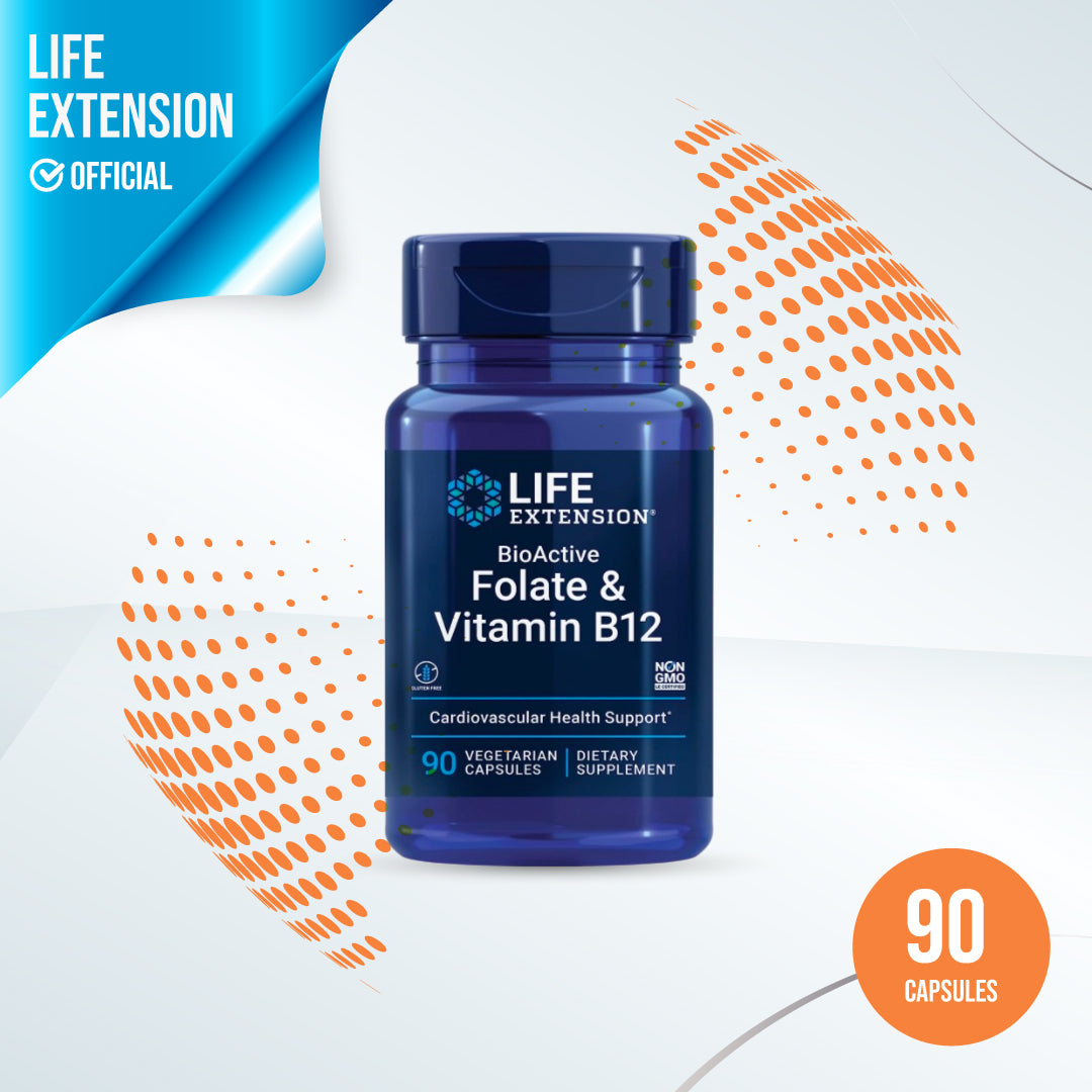Life Extension BioActive Folat & Vitamin B12 – 90 Kapsul